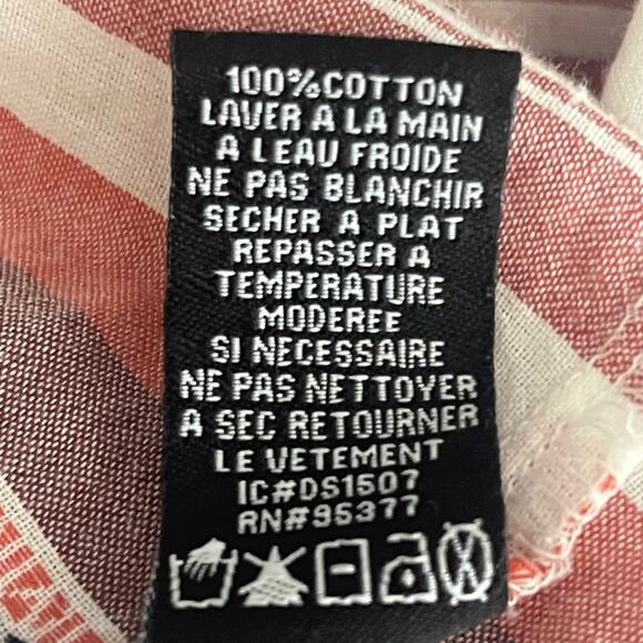 Sanctuary Cotton Striped Roll Tab Sleeves Shirt L - Picture 6 of 7